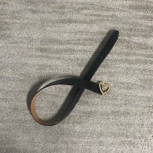 MOSCHINO Black LEATHER BELT, with heart ♥️ buckle